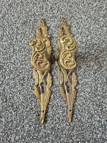 Brass door handle - brass, ornate
