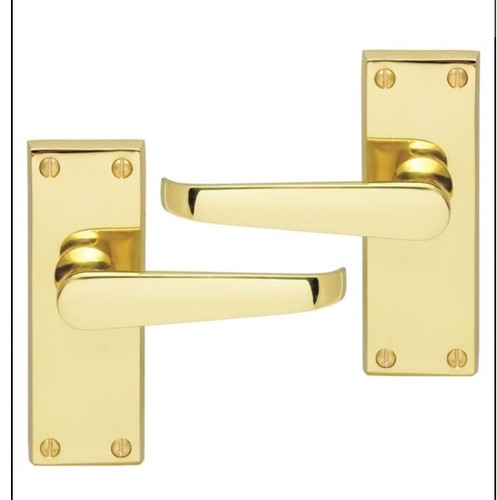 Antique brass door handle - door,