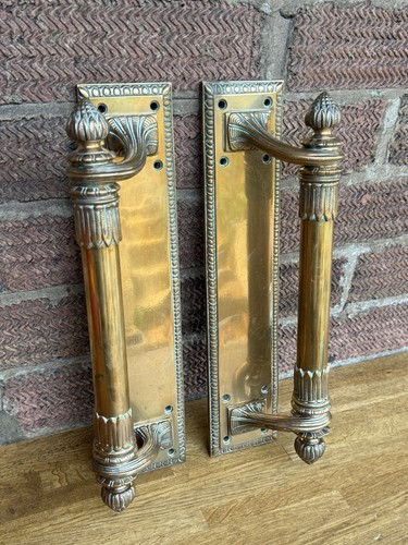 Antique pair solid brass - pair,