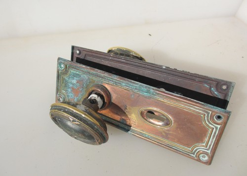 Vintage brass door - door, knobs