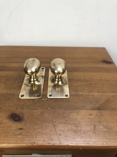 Heavy brass door handles - brass,
