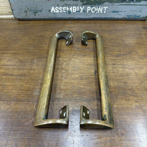 Vintage brass door handles - brass,