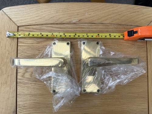 Vintage nos brass door handles - brass,